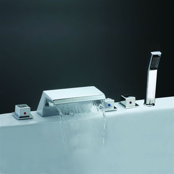 Waterfall Bathtub Faucet Set with 5 pc 